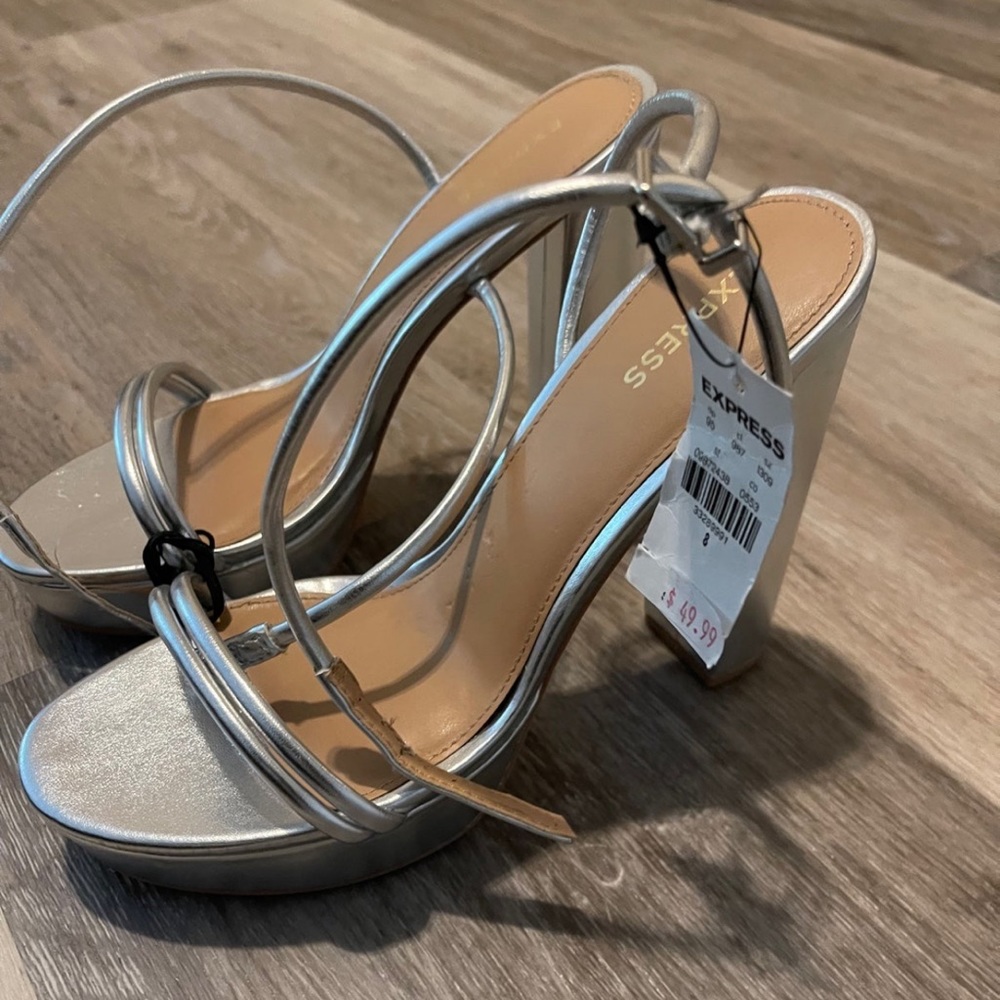 Silver Metallic Heels